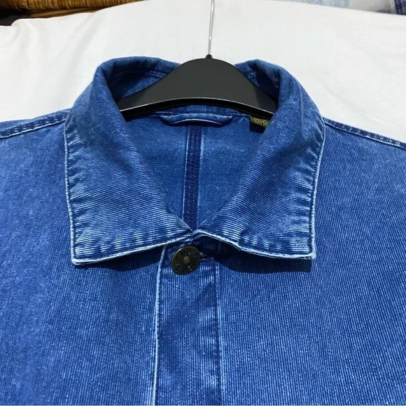 Timberland Chore Jacket Coat Denim M L XL XXL Chest 54” Blue Utility Oversized - Picture 9 of 16